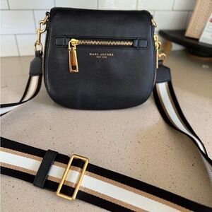Marc Jacobs Gotham Black Saddlebag/ Crossbody Bag with Gold Accents- Like New